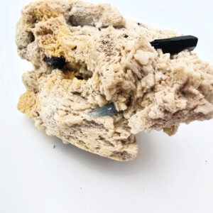 Black Tourmaline Rough M (108g) Feldspar & Aquamarine