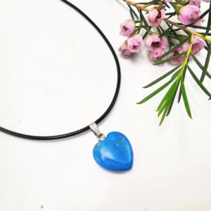 Blue Howlite Crystal Heart Necklace