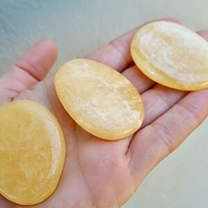 Orange Calcite Palm Stone 5cm