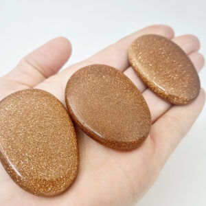 NEW Goldstone Palm Stone Flat (5cm)