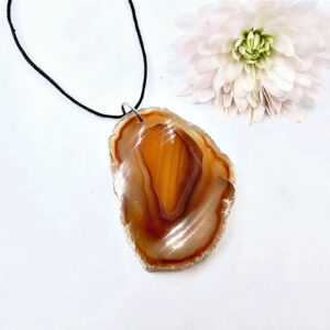 Agate Slice Necklace (Brown)