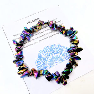 Rainbow Hematite Chips Bangle