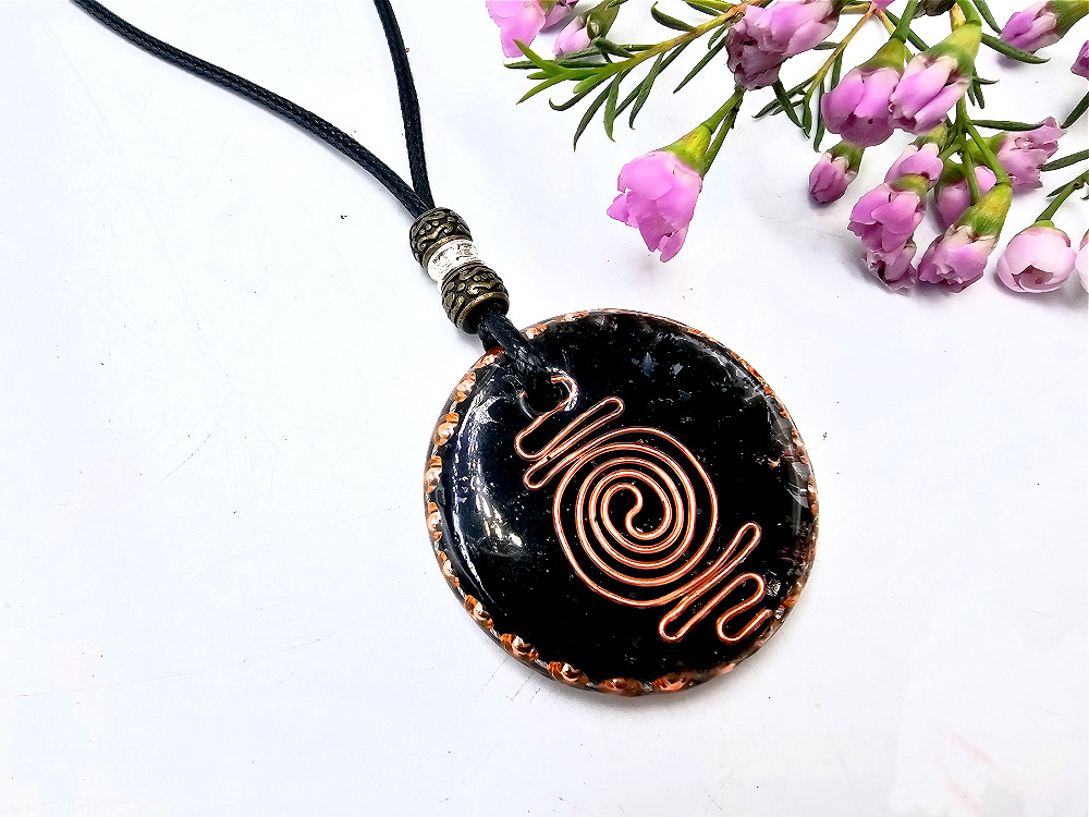 Shungite Copper Coil Orgonite Necklace Shungite Copper Coil Orgonite Necklace