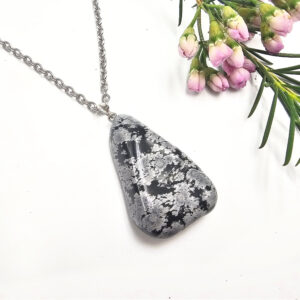 Snowflake Obsidian Necklace