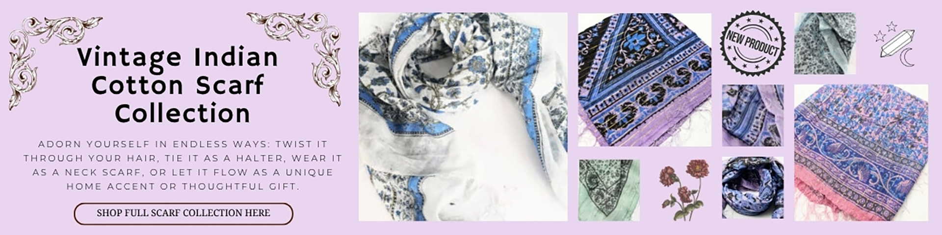 Hello Indigo Halo Online Store Vintage Scarf Desktop Large