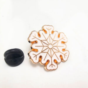 White Snowflake Pin Badge