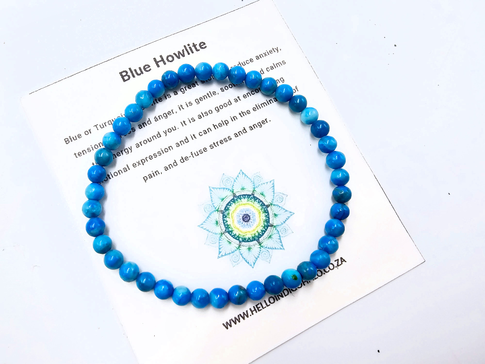 Blue Howlite Bangle (4mm) Blue Howlite Bangle (4mm)