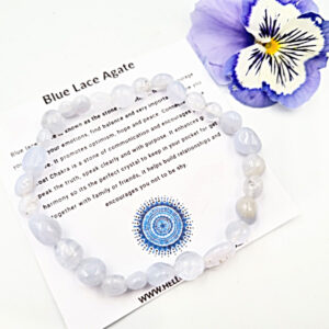 Blue Lace Agate Gemstone Nugget Bangle