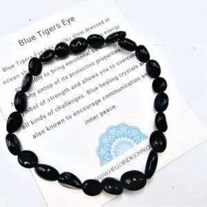 Blue Tigers Eye Gemstone Nugget Bangle