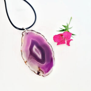 Purple Agate Slice Necklace