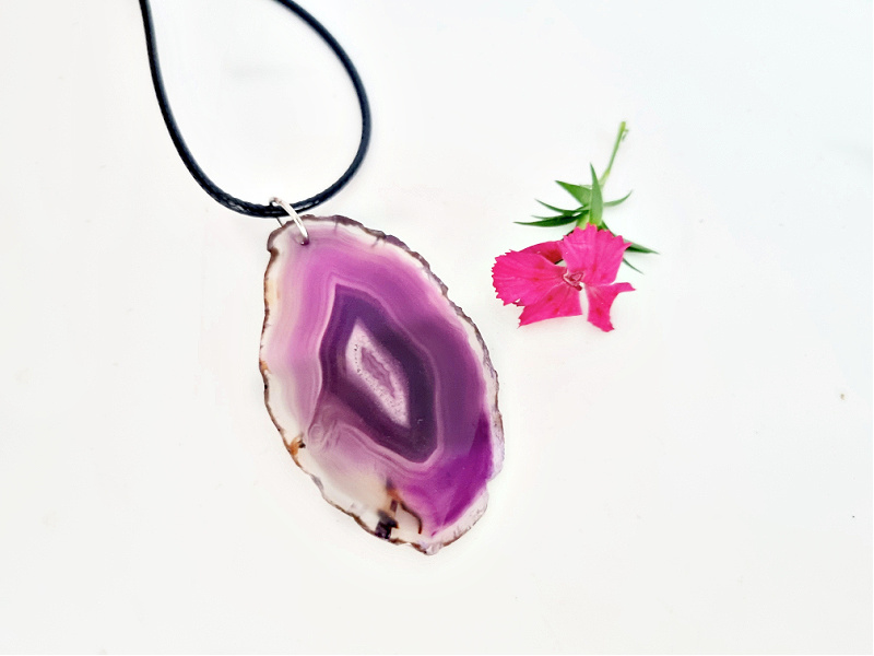 Purple Agate Slice Necklace Purple Agate Slice Necklace