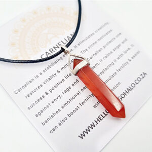 Carnelian Crystal Necklace (925 Silver)