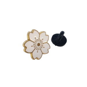 White Flower Pin Badge