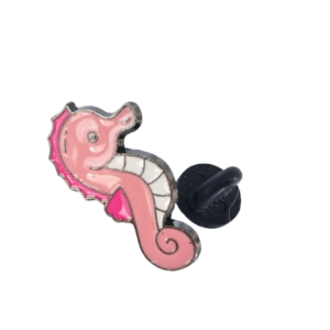 Pink Seahorse Pin Badge