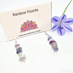 Rainbow Fluorite Chip Earrings