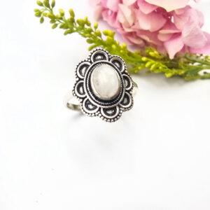flower moonstone ring