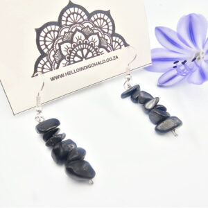 Shungite Stone Chip Earrings