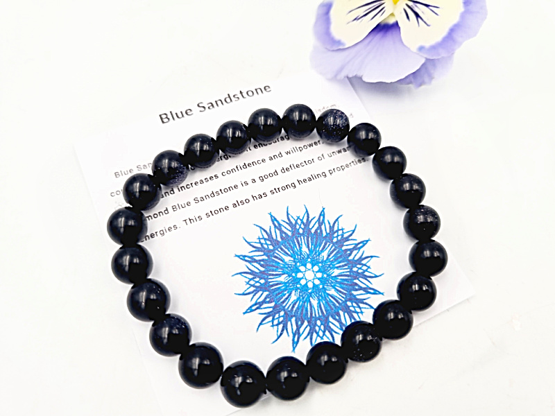 Blue Sandstone Bangle (8mm) Blue Sandstone Bangle (8mm)