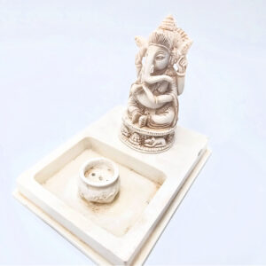 Ganesh Square Incense Holder (Holds 3 incense sticks)
