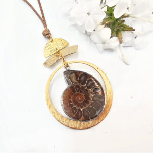 Geometric Crystal Necklace Ammonite Ocean