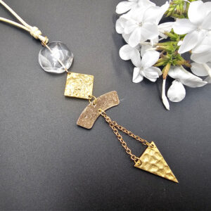 Geometric Crystal Necklace Clear Quartz Light Amplifier