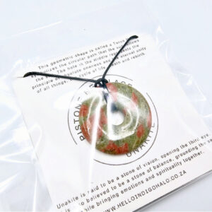 Unakite Pi Stone Necklace (35mm)