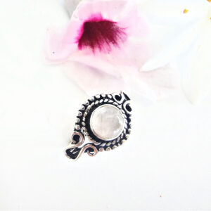 Round Double Moonstone Ring (925 Silver) M