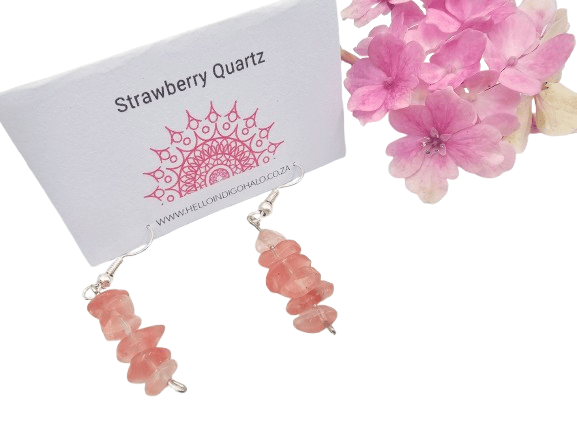 Strawberry Quartz Chips Earrings Strawberry Quartz Chips Earrings