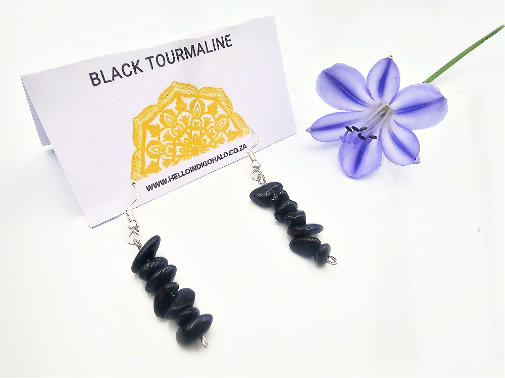 Black Tourmaline Chips Earrings Black Tourmaline Chips Earrings