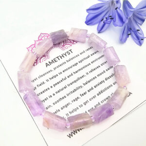 Amethyst Tube Bangle (8mm)