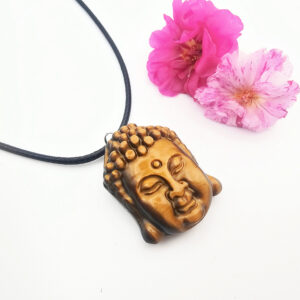 Buddha Head Tigers Eye Necklace