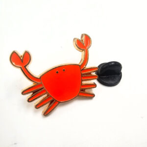 NEW Crab Orange Pin Badge