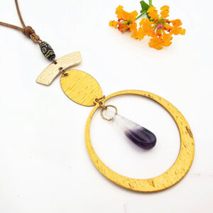 Geometric Crystal Necklace Amethyst Halo