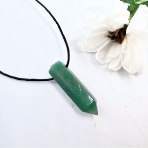 Green Aventurine Crystal Necklace Point (Luck)