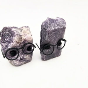 Lepidolite Cute face with Glasses