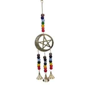 Moon & Pentacle Star Chime Brass (35cm)