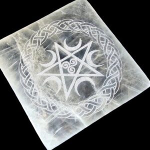 Selenite Charging Square 10x10cm (Pentagram)