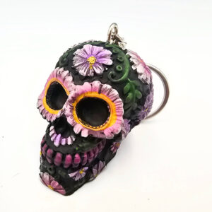 Sugar Petal Skull Keyring