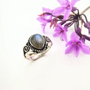 Swirl Drop Labradorite Ring(925 Silver) S