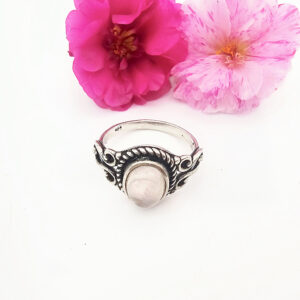 Whimsical Spiral Ring - Clear Quartz (925 Silver) S