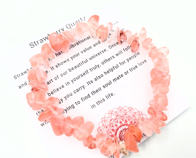 Strawberry Quartz Chips Bangle Strawberry Quartz Chips Bangle