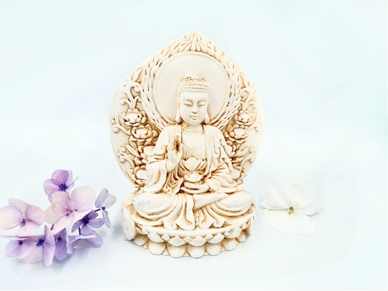 Indian Buddha Statue On Lotus (13cm) Indian Buddha Statue On Lotus (13cm)