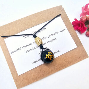 Black Obsidian Om Choker Necklace (10mm)