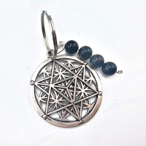 Black Tourmaline & Metatron Protection Keyring