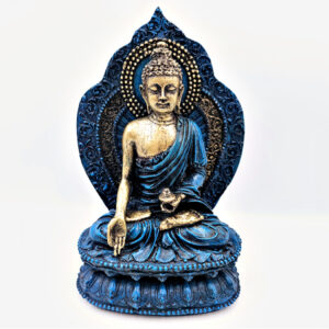 Buddha Statue Blue Lotus (25cm)