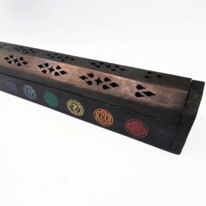 Horizontal Chakra Wooden Incense Box (Black)