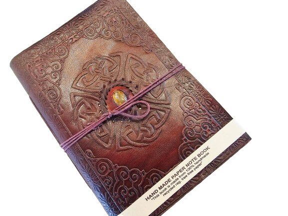 Leather Crystal Journal – Tigers Eye (12x8cm) Leather Crystal Journal