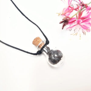 Mini Bottle Black Obsidian Necklace