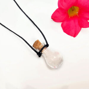Mini Bottle Rose Quartz Necklace