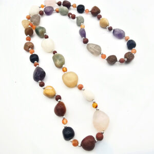 Mixed Gemstone Beaded Necklace (60cm)